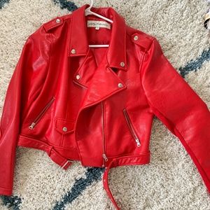 COPY - Sebby Collection Red Leather Jacket